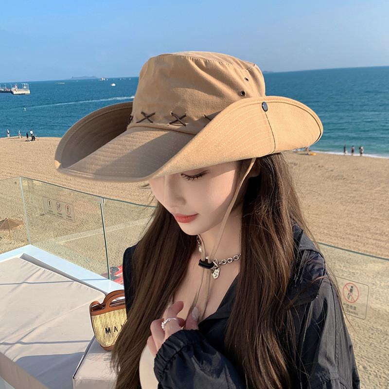 Polyester Summer Wide Brim Fisherman Hat For Men And Women Sun Protection And Breathability