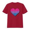 Bisexual Pride Flag Heart Bi T Shirt Vintage Washed Unisex Versatile Streetwear Breathable Designer Clothes Stylish