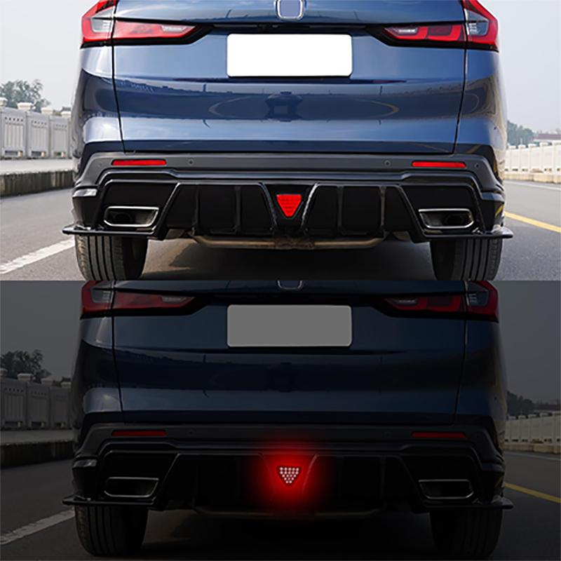 For Honda CR-V CRV Hybrid 2023-2025 Rear Bumper Diffuser with LED Light, Rear Lip Spoiler Skid Guard Underbody Styling Trim