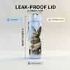 1PC Rabbit With Crown Vintage Print 750ml Color Plastic Sports Water Bottle Leakproof Flip Straw Lid Suitable for Sports Office Home Use