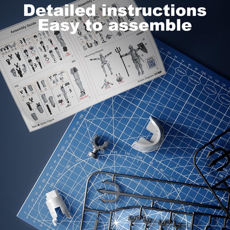 3D Printed Toy Figure Decorative Desk Crafts Multi-Jointed Robot Action Figure Collectible Action Figure for Collectors Desktop