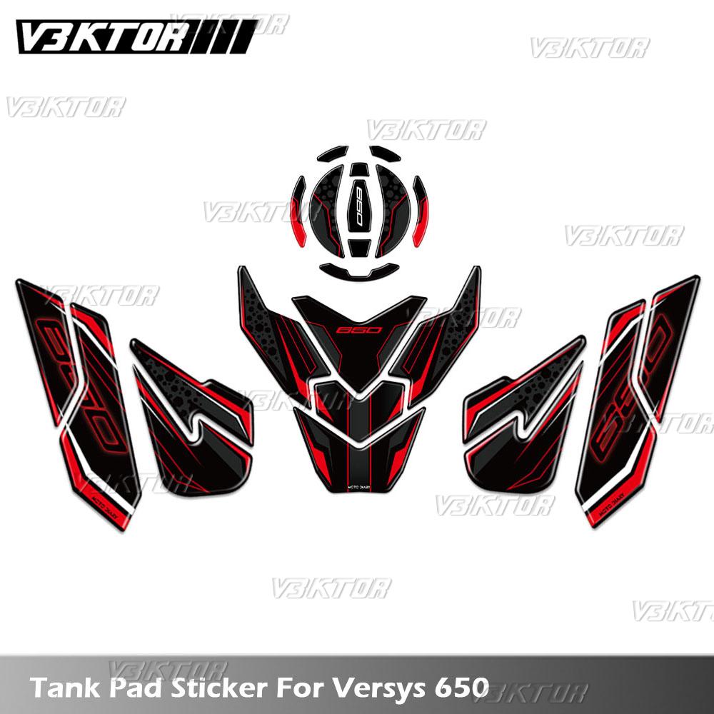 Motorcycle Fuel Tank Pad Sticker Oil Gas Cap 3D Decal Cover Protector Waterproof For versys650 VERSYS 650 2022-2024