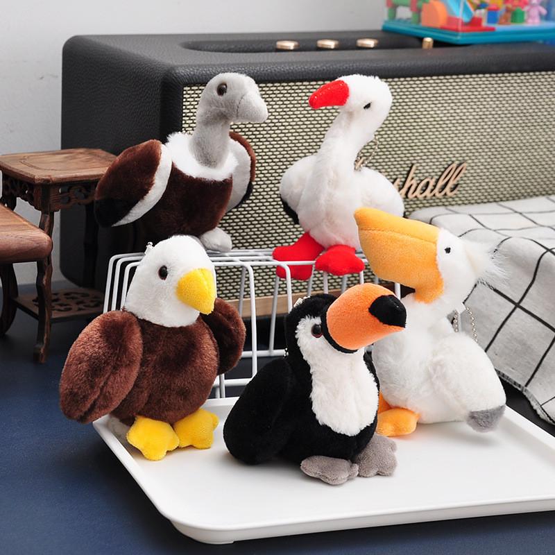 Animal Plush Toy Set With Swan Eagle Pelican Bird Decor For Kids Backpack Accessories