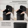 30L Kitchen Bin, Compact Pedal Bin with Soft-Close and Stay-Open Lid, Removable Bucket for Kitchen, Home, Office, Black