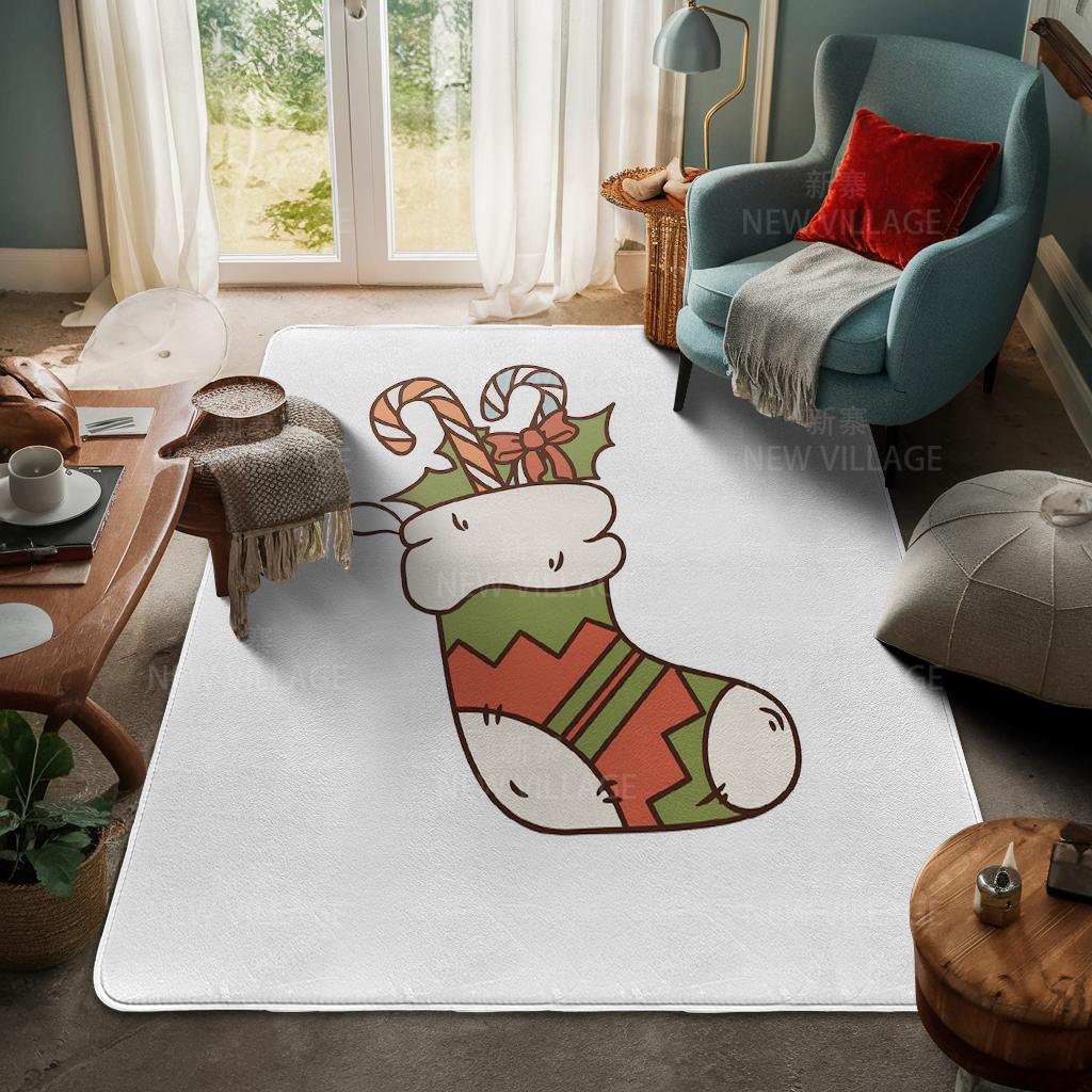 House Entrance Carpet Home Door Mat Living Room Bath Foot Bathroom Non-slip Water Absorption Rugs Bath Merry Christmas Winter