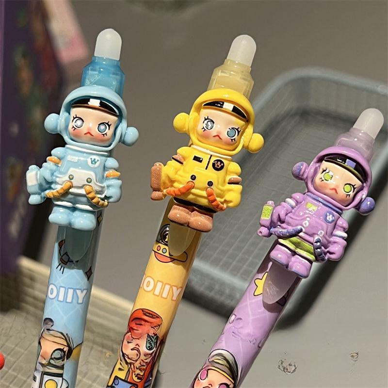 6-piece Set of Cute Retractable Pens, 0.5mm Student Writing Pens, High-Value Pendant Pens for Girls, Erasable Gel Pens, Suitable Office Stationery
