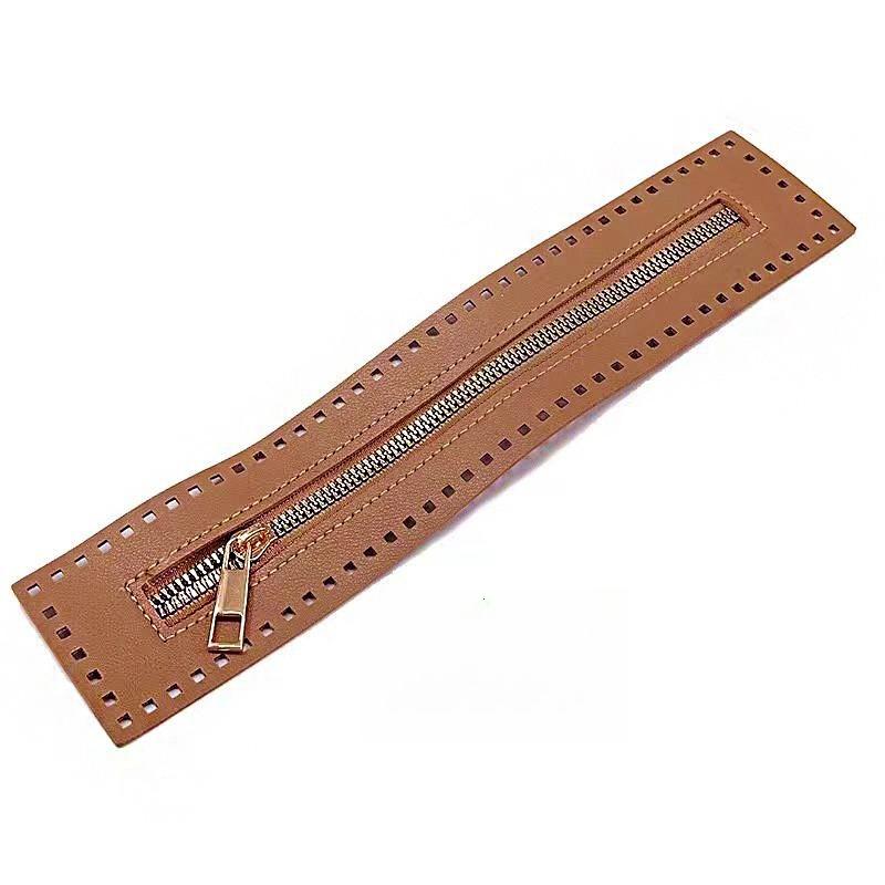

27cm Long Solid Leather Zipper for Handbag Crochet Bag Hardware Practical Sewing Accessory Purse Accessories Diy Bag коричневий
