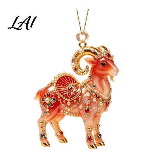 Cute Sheep Acrylic Pendant 2D Hanging Ornament Decorative Pendant Animal Ornament New Year Decoration for Christmas Tree Mantel Car Interior Home