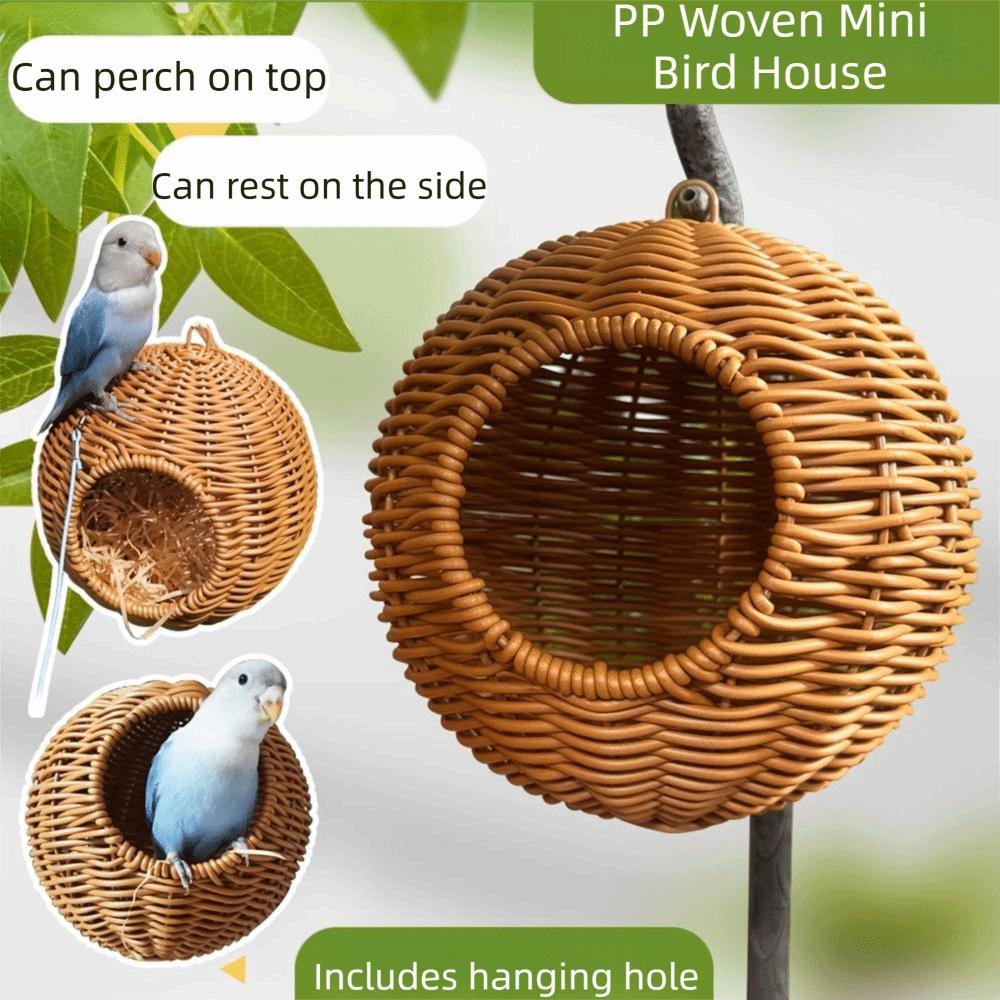 Bequemes gewebtes Vogelnest Atmungsaktives hängendes Hängemattenbett Vogelzucht Haus Vogelkäfig