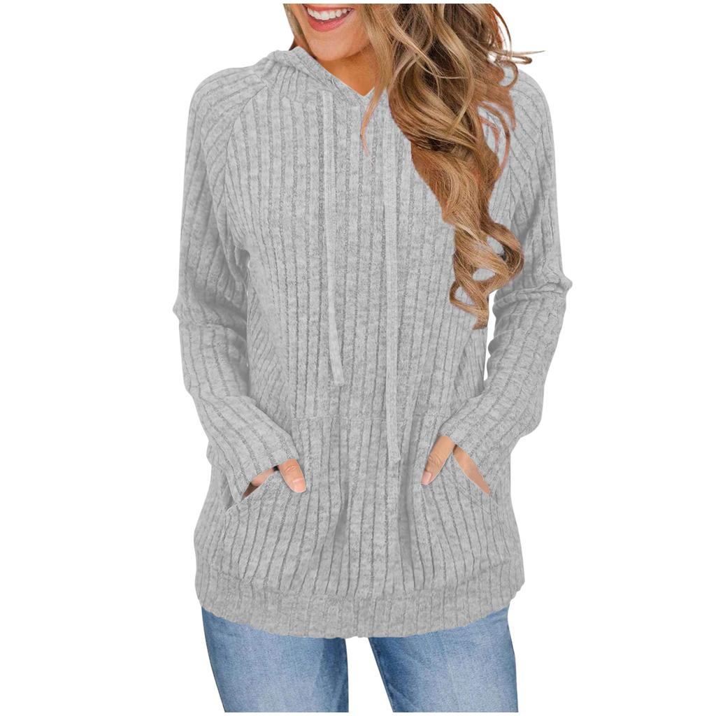 Women's Fashion Oversized Hooded Sweatshirt With Long Sleeves In Solid Colour