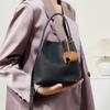 High Quality Leather Women's Bag, Vegetable Basket Bag, Simple Multifunctial Crossbody Bag, Commuting Single Shoulder Bucket B