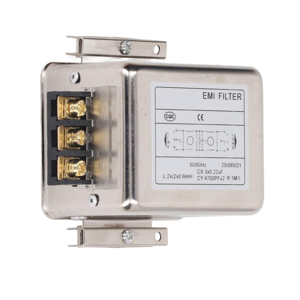 EMI Filter Anti Interference Noise Signal Filtration 35mm Rail Installation Single Phase Power