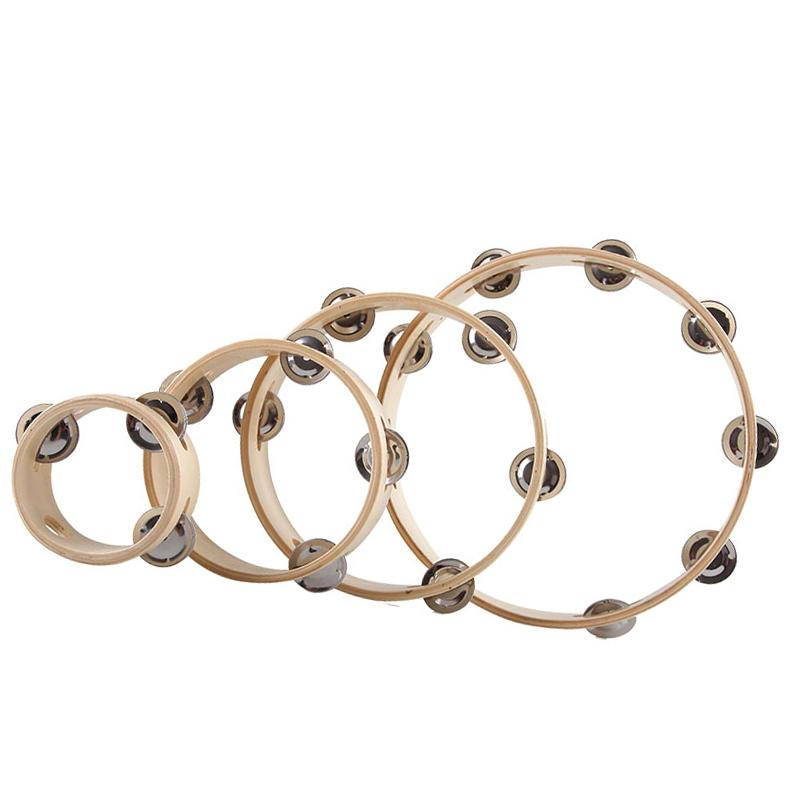 

4/6/810 ручной деревянный бубен без головы с металлической однорядной детской образовательной музыкальной игрушкой 10inch