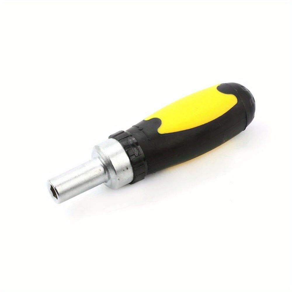 Small Ratchet Handle 6.35mm/0.25inch Hex Socket with Built-in Magnetic Ring Household Ratchet Screwdriver.
