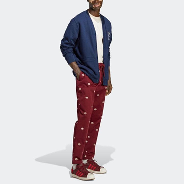 adidas Originals Logo Print Einreihiger Langarm Strick Cardigan Herren Oberteile Blau IC5771