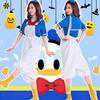 TUAHOUS Halloween Cosplay Cute Sailor Uniform Anime Costume Halloween Donald Duck Costume Adult 4-Piece Sailor Uniform Set (Outfit + Tie + Hat +