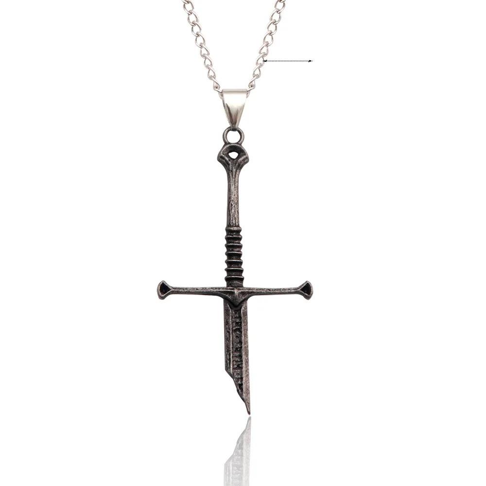Aragorn Narsil Broken Sword Cosplay Necklace Vintage Punk Choker for Women Men  Accessories  Jewelry Gifts