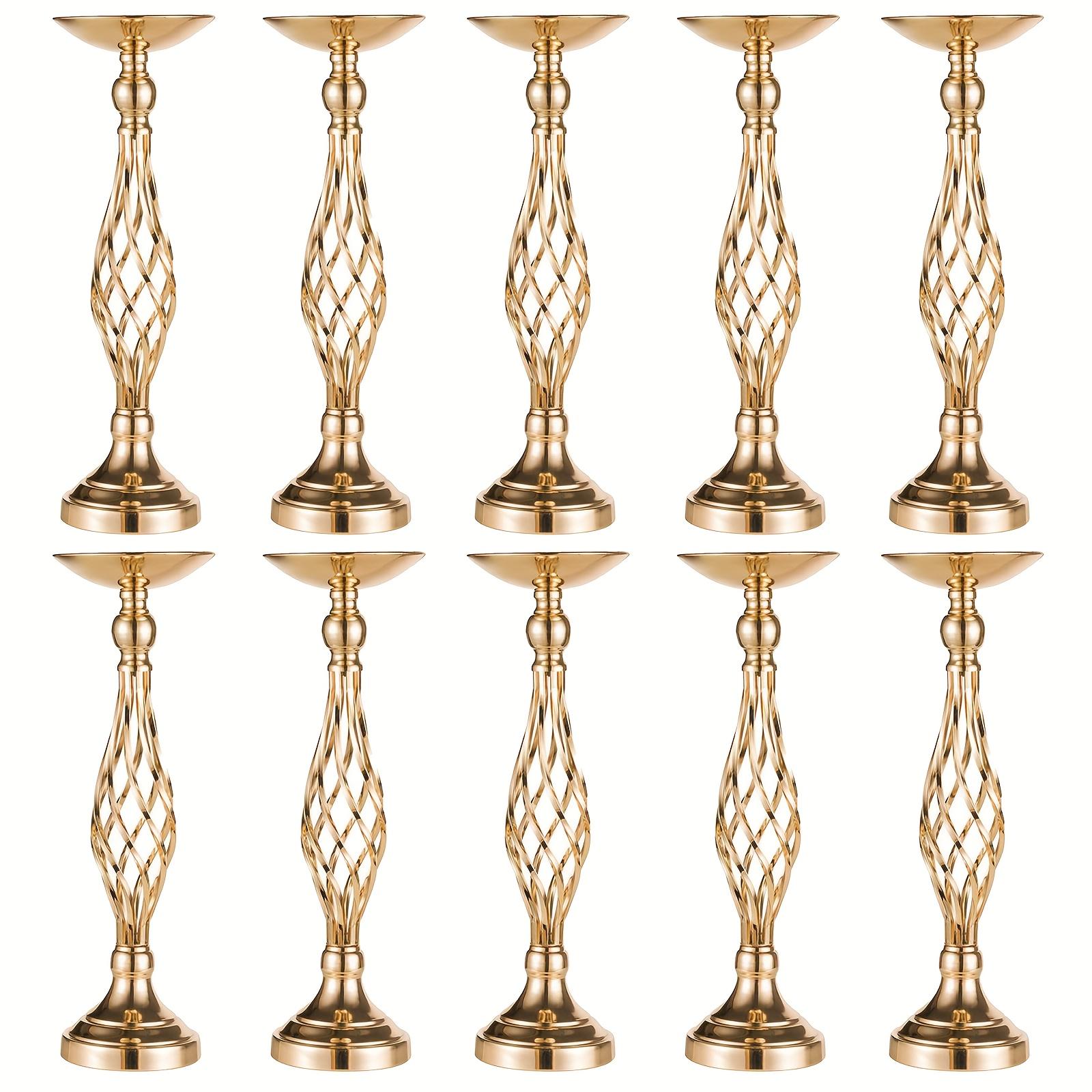 

10pcs Elegant Metal Flower Vase Dining Table Butter Lamp Candlestick Ornaments Boho Artificial Flower Decor Bottle Flower Stand