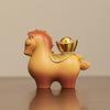 Horse Ornament for Prosperity, Handcrafted Resin Table Décor with Spinnable Gold Ingots and Gourds, Fortunate Feng Shui Present