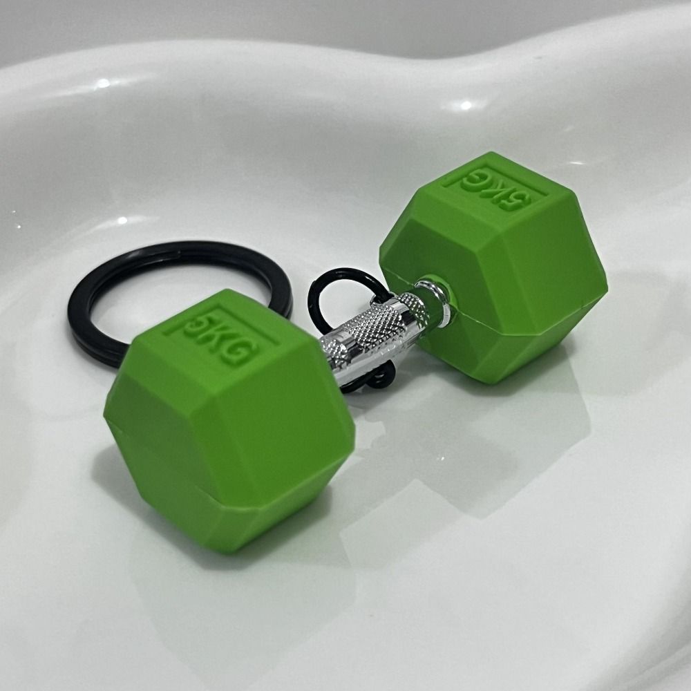 PVC Zinc Zinc Alloy Sports Key Ring Hanging Ornament Barbell Pendant Dumbbell Keychain  Backpack Decorative