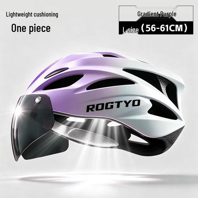 Magnetic Goggles Helmet Set: Anti-Glare Breathable Helmet, Taillight, for Mountain, Road, and Folding Bikes.