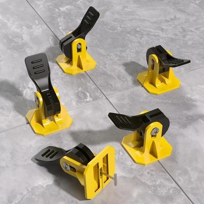 10/50-Piece Tile Leveling System – Floor & Wall Tile Installation Tools: Reusable Press-Type Levelers and Clips