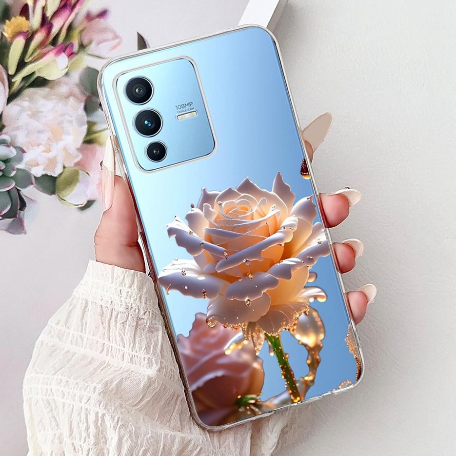 For Vivo V23 Pro Case V2132 Cute Love Heart Painted Cover Soft Slim Phone Case For Vivo V23e V 23 Pro VivoV23 5G Back Cover Bags