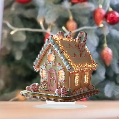 Noel Mini Kek Evi Minyatür Masaüstü Süsü El Sanatı Yaratıcı Küçük Dondurma Maketi için
