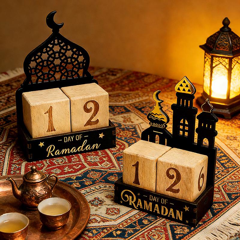 Ramadan Calendar Eid Mubarak Countdown Calendar Islamic Muslim Desk Accessories Al-Fitr Calendar DIY Party Supplies