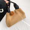 2025 autumn and winter plush cute girl shell bag solid color handbag ins versatile fashion shoulder bag messenger bag