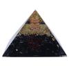 Harmonize Black Tourmaline Healing Crystal Orgone Pyramid EMF Protection Meditation Yoga Energy Generator With Chakra Symobol Home D    cor