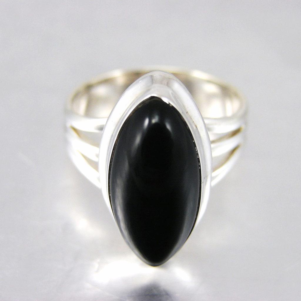 Silver 'Heaven' onyxring