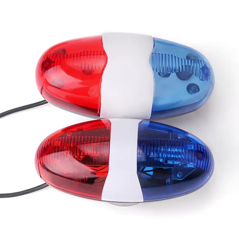 6 LED Bike Police Front Light Warning Siren Cycling Electric Horn Bell Bicycle Lamp Electronic Horn Riding Accessories