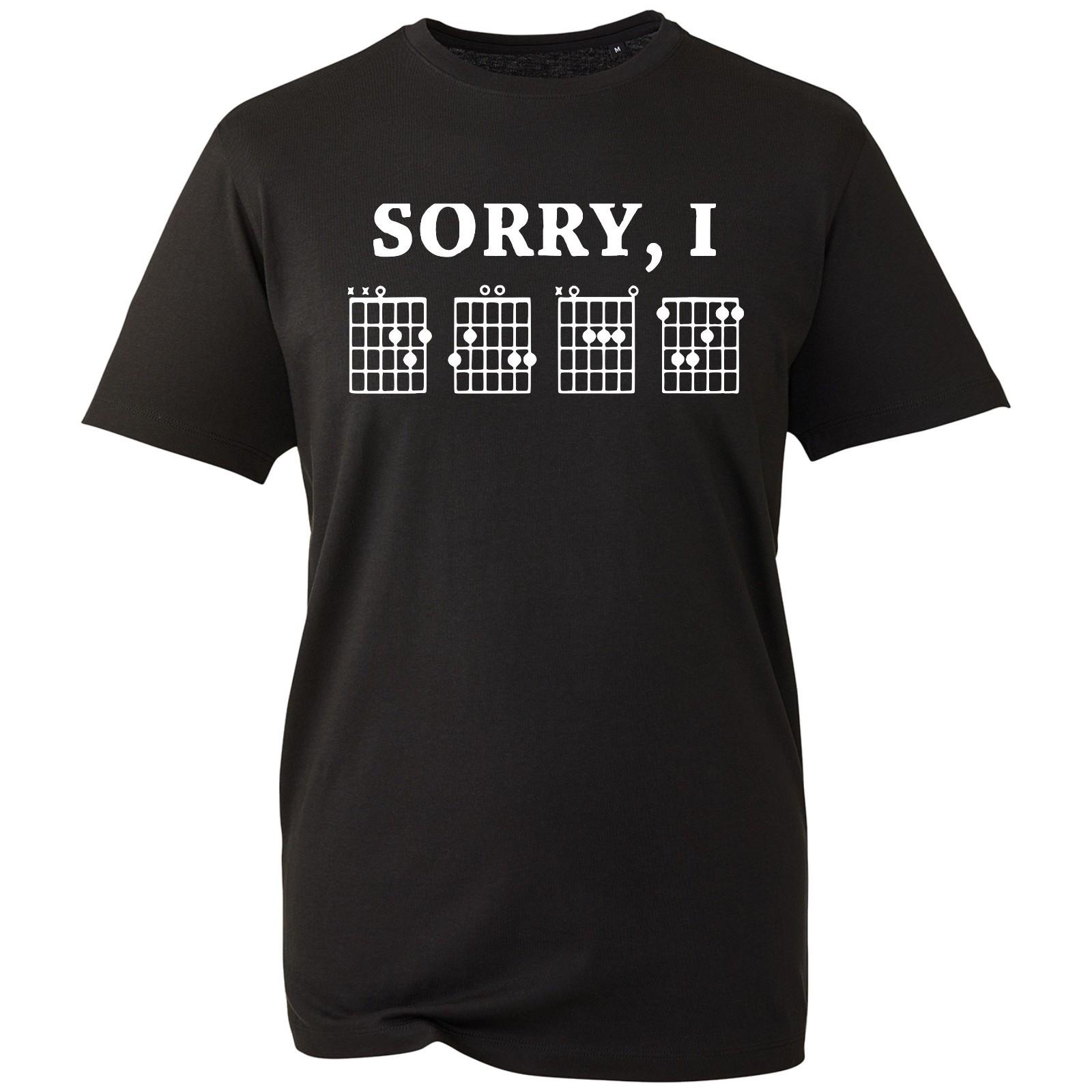 Sorry I-DGAF T-shirt Guitar Chords Funny Hidden Message Casual Unisex Gift Tee XXXL