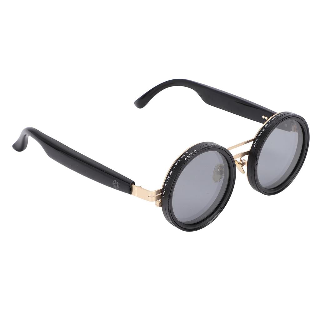 AI Smart Translation Glasses Grey Round Adjust Le Lens   Wireless 114 Language Translator Sunglasses