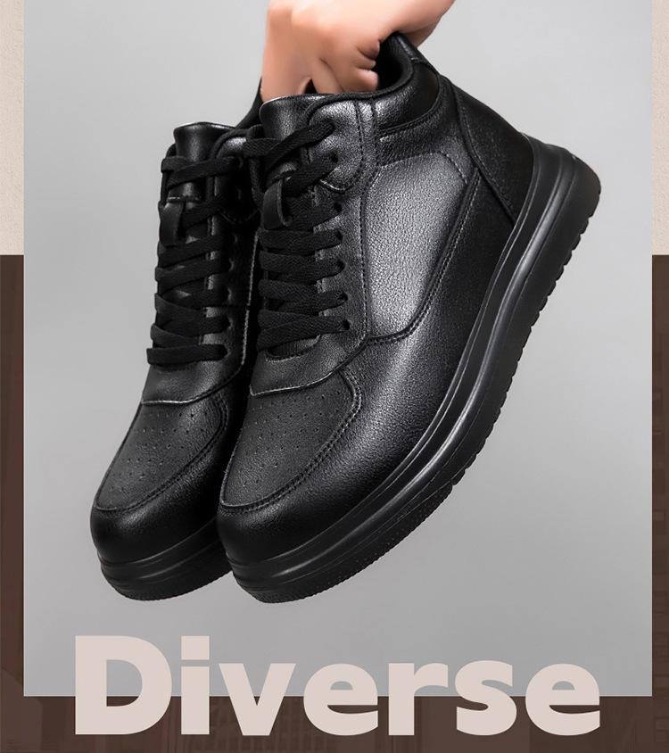 Men's Breathable 10cm Height Increasing Sports Shoes - Autumn Korean Style Mid-Top Casual Sneakers