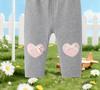2025 Herbst/Winter Mädchen Leggings mit Herzdesign, Fleece gefüttert für Babys 0-3 Jahre - Lange Hosen mit offenem Schritt