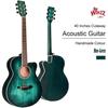 Guitare Acoustique - Winzz 40 pouces - Bleu-verte - Droitier - Accessoires inclus