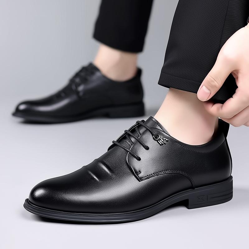 Fashion Men's Casual Oxford Shoes New Arrival Office Party Footwear Lace-Up Leather Outdoor Flats Wedding Formal Dress Business Shoes
