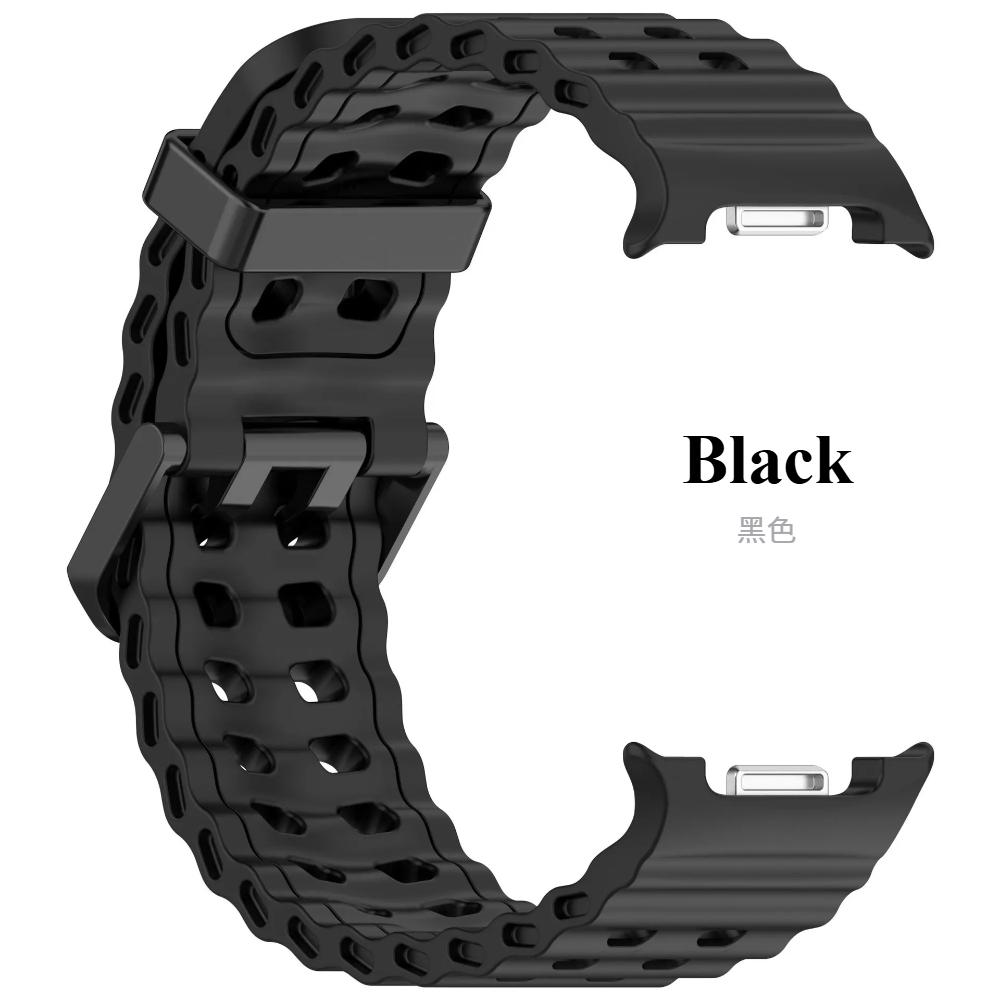 

Морской ремешок для Samsung Galaxy Watch 8 Classic 46 мм, спортивный силиконовый ремешок для Galaxy Watch 8 40 мм 44 мм, браслет, аксессуары Galaxy Watch 8 40mm чёрный