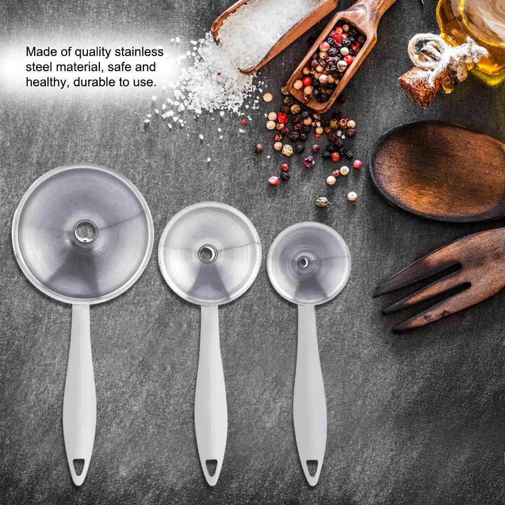 Kitchen Funnel Set Stainless Steel Large Funnel Medium Small Funnel