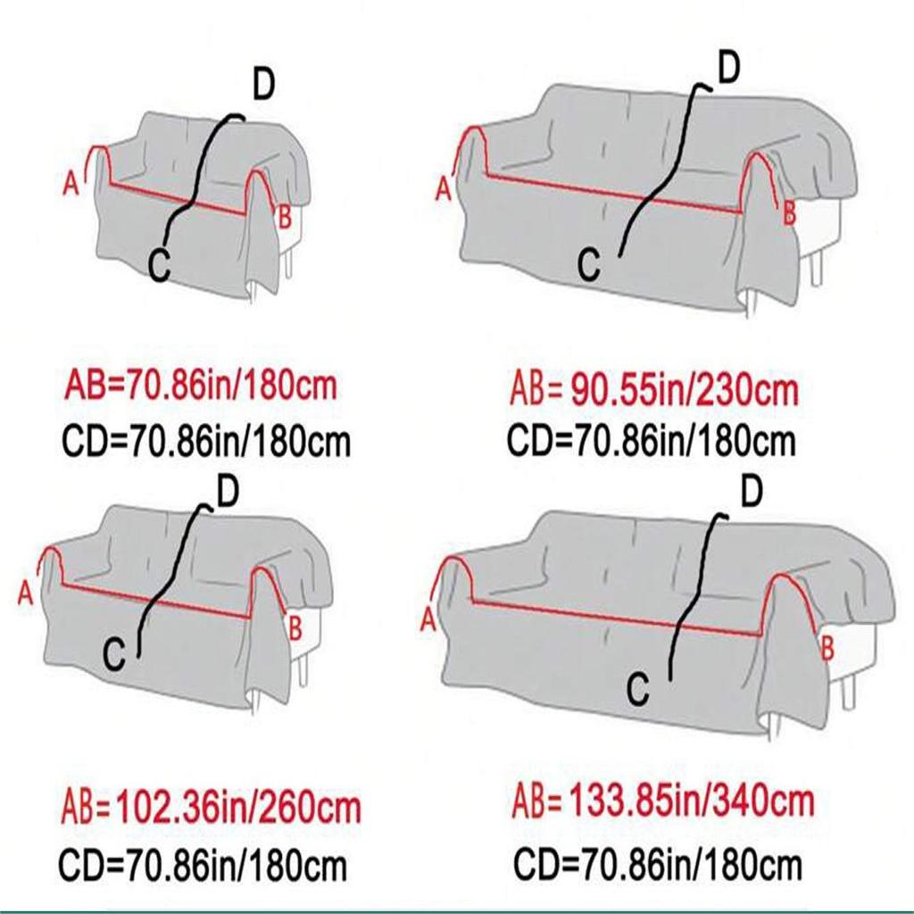 Black Time Sofa Towel Anti-cat Scratch Sofa Cover Cloth Towel Full Cover One Piece Sofa Cover