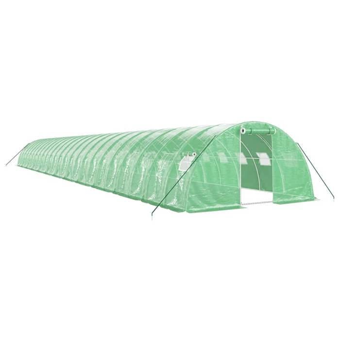 VidaXL Greenhouse with Green Steel Frame 96 M² 24x4x2 M, Polytunnel, Cold Frame, Tomato Greenhouse, Garden Greenhouse, 3188071