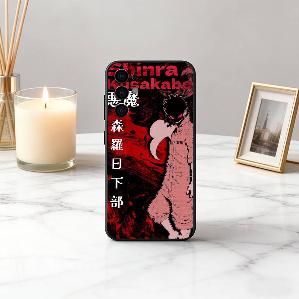 Fire Force S-Shinra K-Kusakabe-SK Phone Case For Samsung S25,S24,S21,S22,S23,S30,Ultra,S20,Plus,Fe,Lite,Note,10,Black Cover