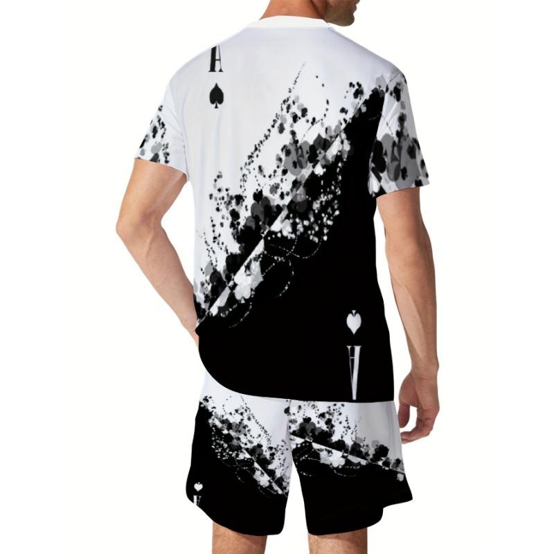 Men's  Casual Crew Neck Short Sleeve T-shirt And Shorts Set for Summer, Men's Clothing