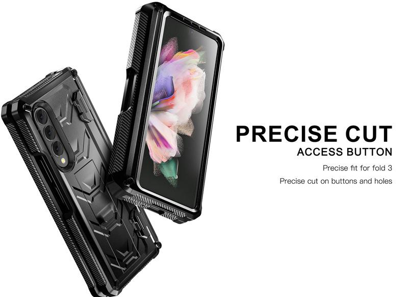 Compatible Fold Series Phone Case: Drop-Proof, Dual-Fold with Pen Slot for Samsung Z Fold3, Z Fold4, Z Fold5.
