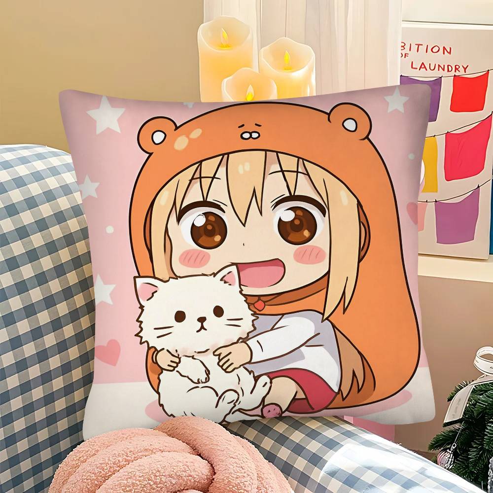 Anime Himouto Umaruchan Pillow Case Fashion Square Pillowcase Bedroom Sofa Room Ins Decoration Leisure Cushion Cover