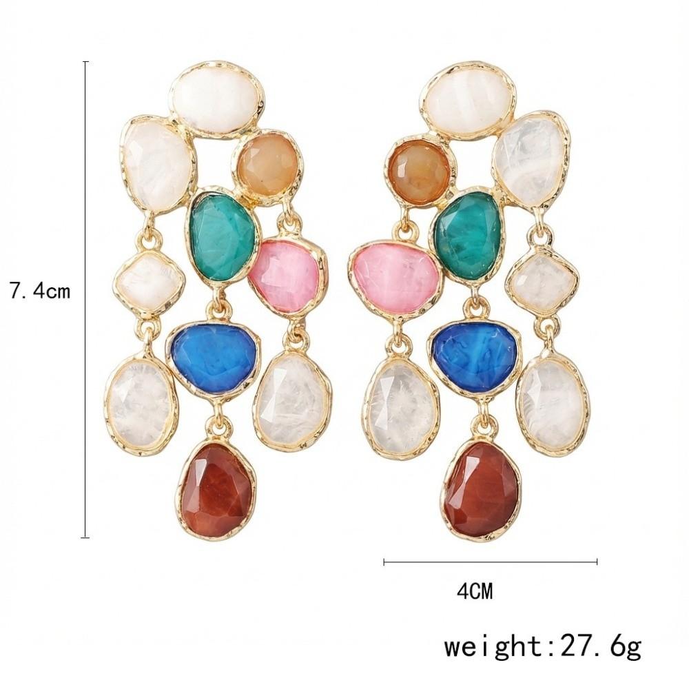 Multicolor Resin Stone Dangle Earrings Bohemian-style Women's Earring  Women