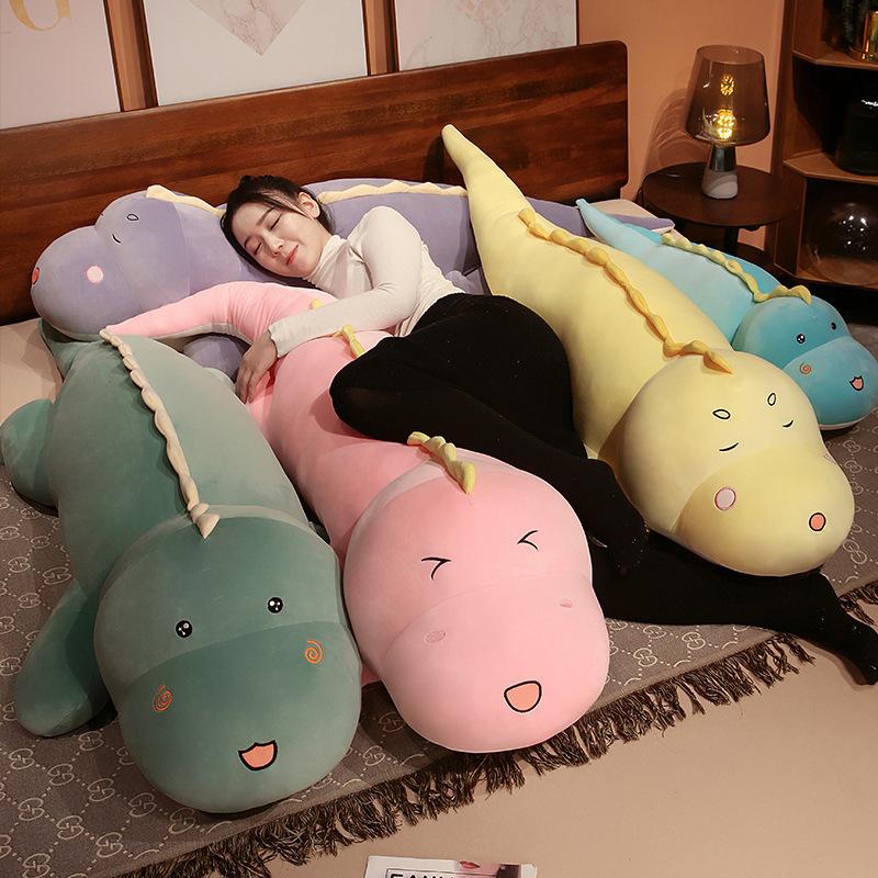 Large Soft Dinosaur Pillow Plush Toy Doll Green Dinosaur Doll Girl Sleeping Soothing Ragdoll Doll
