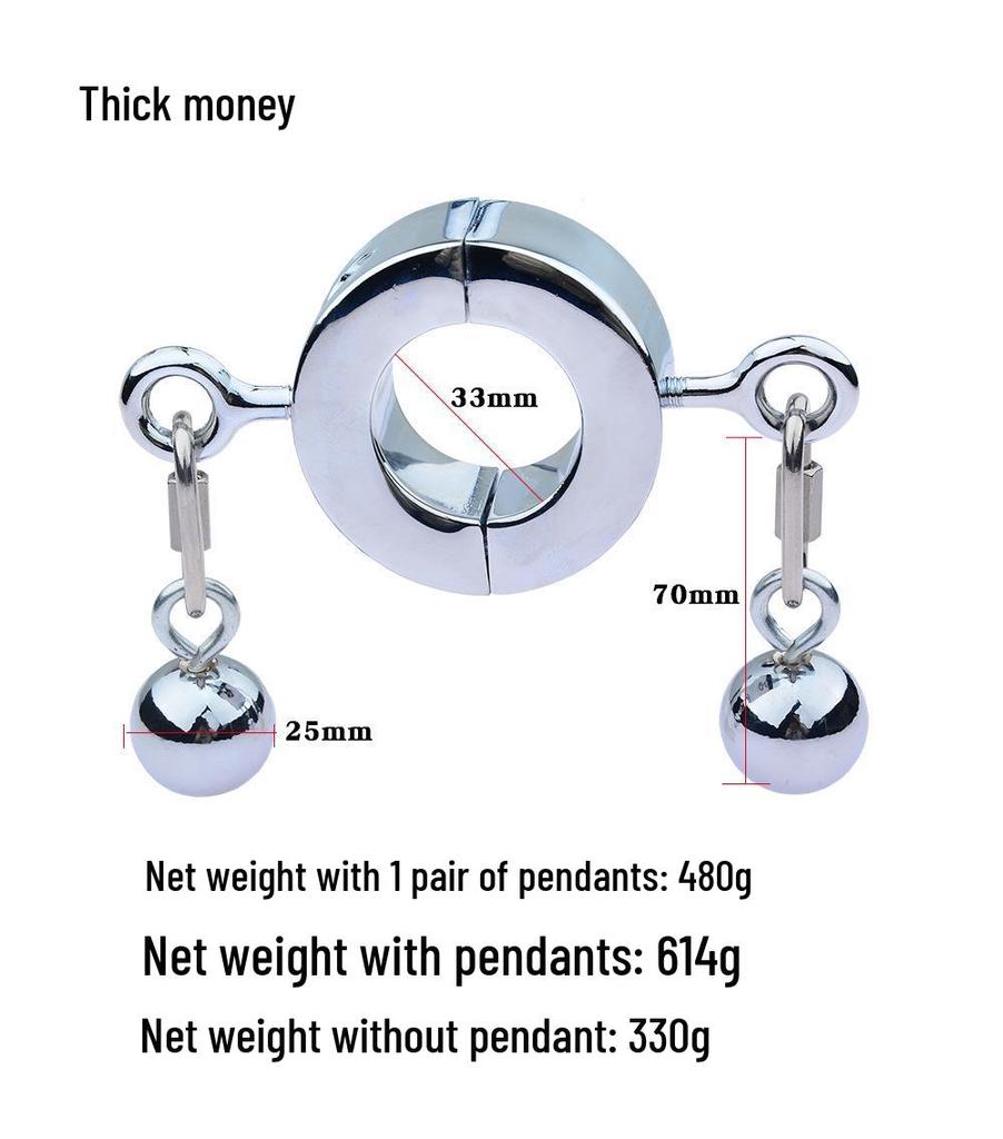 Metal Penis Weight & Scrotum Pendant for Men - Enhances Stamina & Firmness